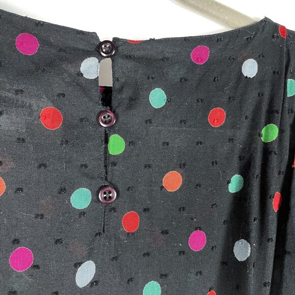 Vintage Francesca of Damon for Starington Dress Black Polka Dot Belted Sz 10 - Picture 6 of 6